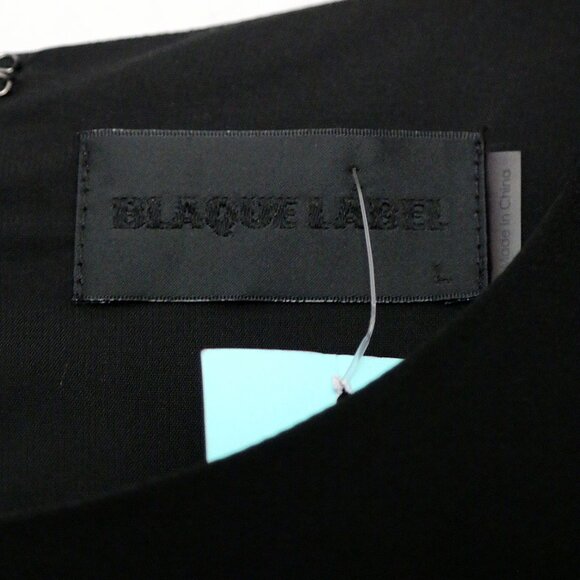 NEW Blaque Label Black Sheath Midi Dress L Cocktail Classic Modest LBD $168 NWT - Picture 4 of 15